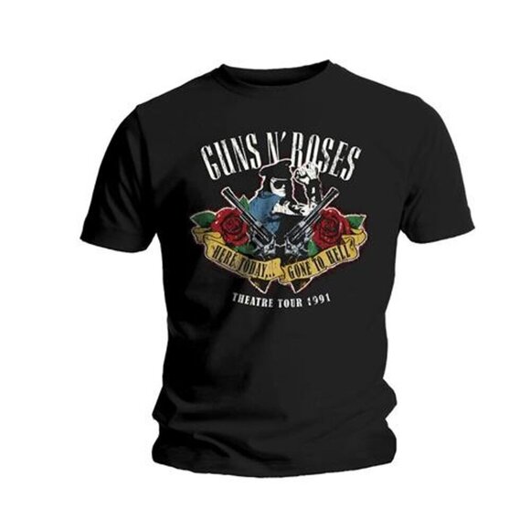 Olin D Tops - Guns N Roses Here Today  Gone To Hell Graphic Unisex T-Shirt Band Music Tee 91